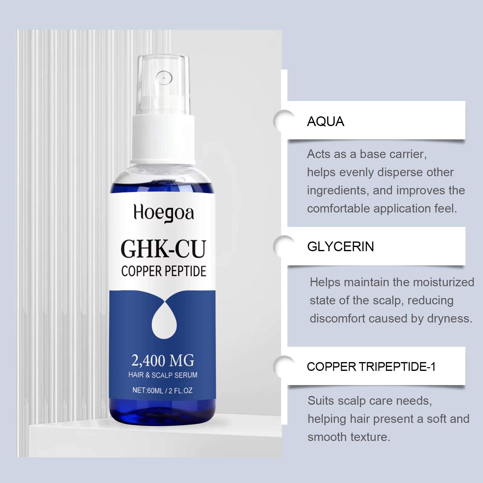 Peptide de cuivre Ghk-Cu pour la croissance des cheveux