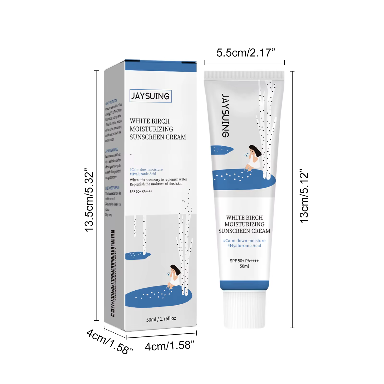 Crème solaire hydratante SPF50+ PA+++ à large spectre