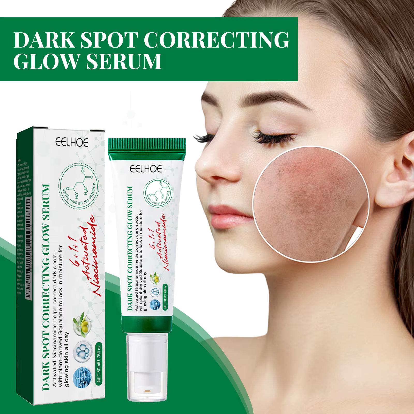 Nicotinamide correcteur de taches foncées sérum pour le visage estompe mélanine acné