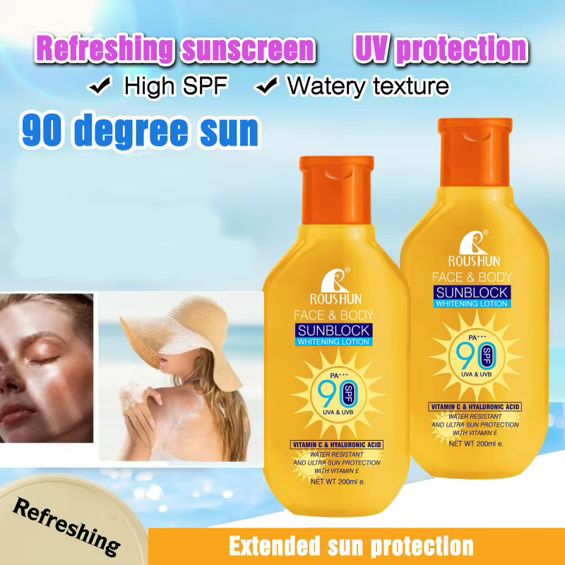 Lotion corporelle solaire 2 en 1 à la vitamine C et à l'acide hyaluronique