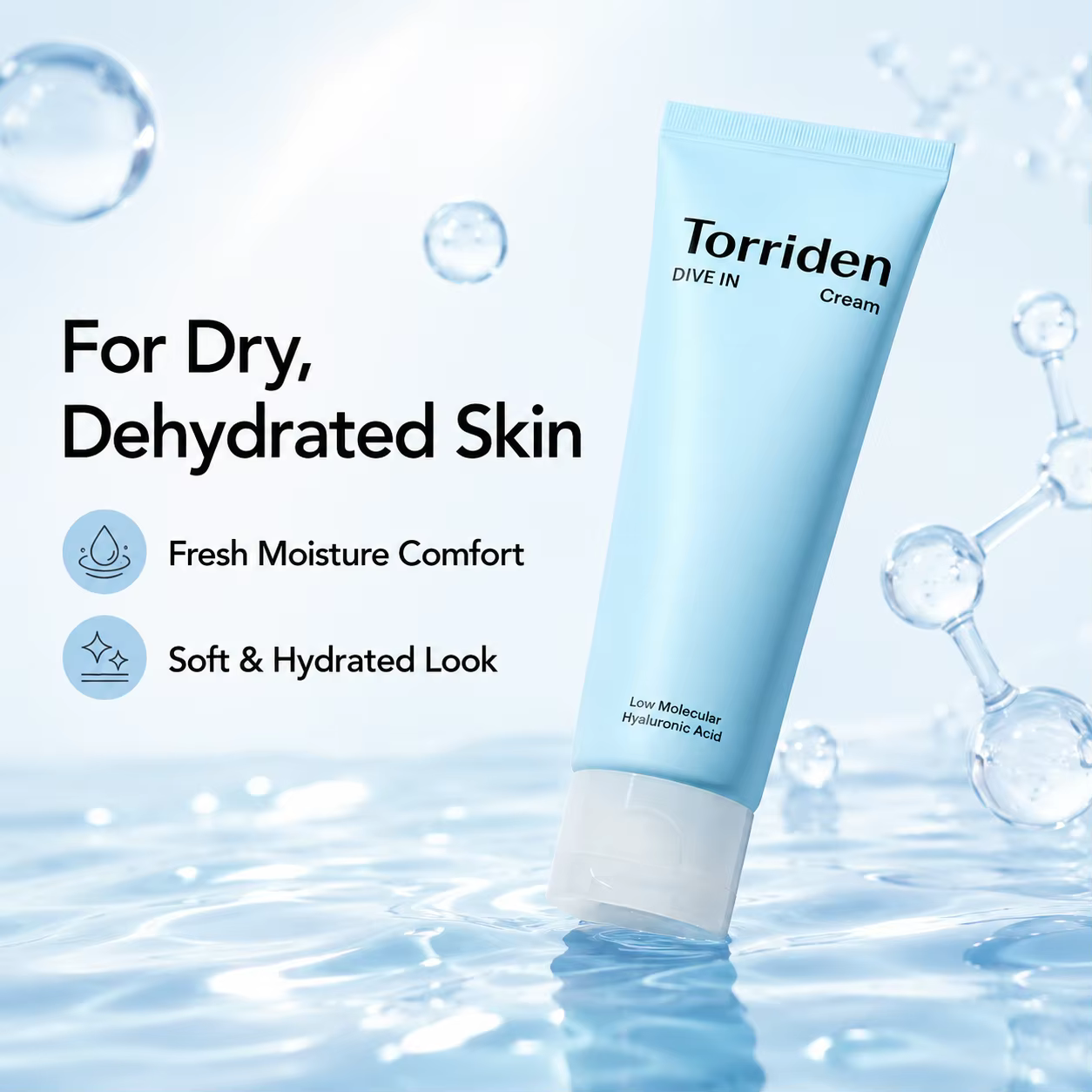 Nettoyant visage à l'acide hyaluronique Torriden - Hydratation intense