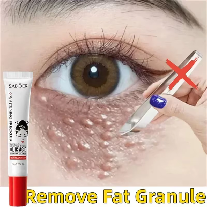 Crème pour les yeux dissolvant de granulés de graisse