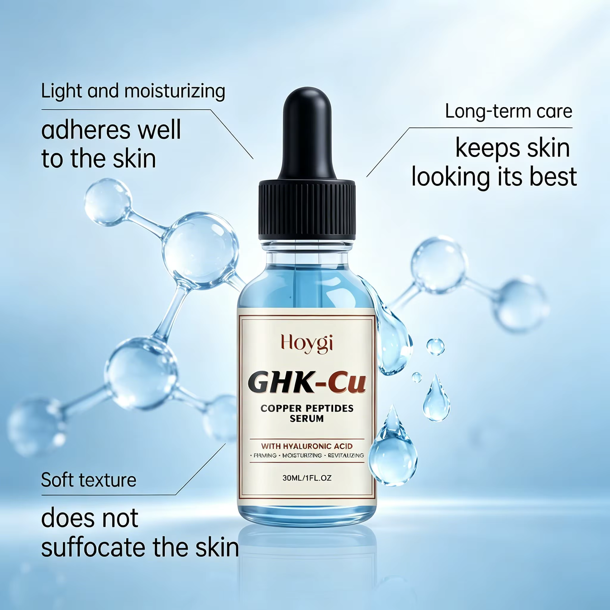 Sérum au cuivre GHK-Cu 30/60/120ml avec acide hyaluronique