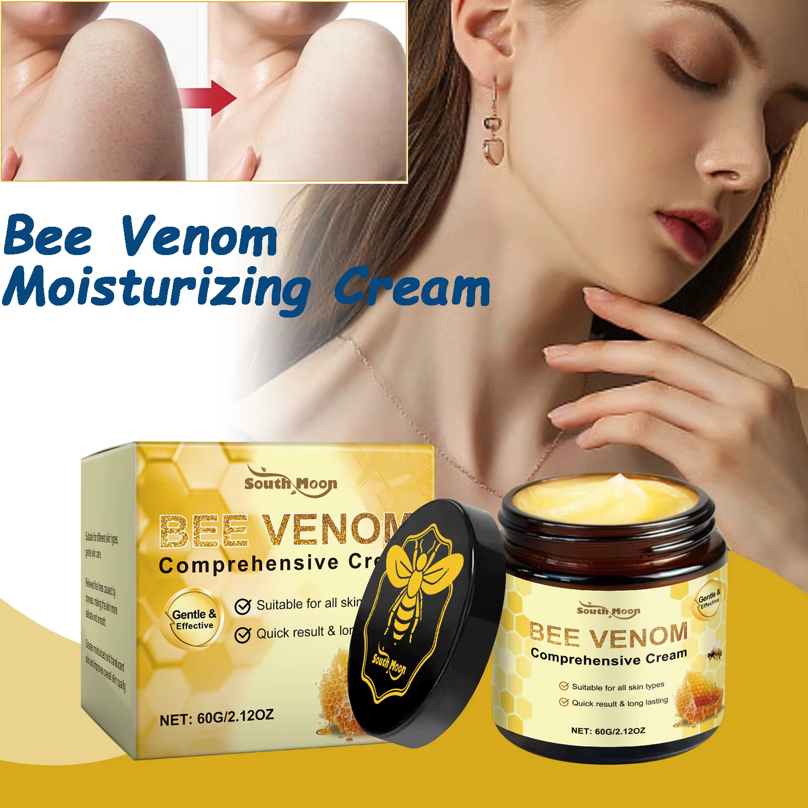 Crème hydratante pour la peau au venin d'abeille