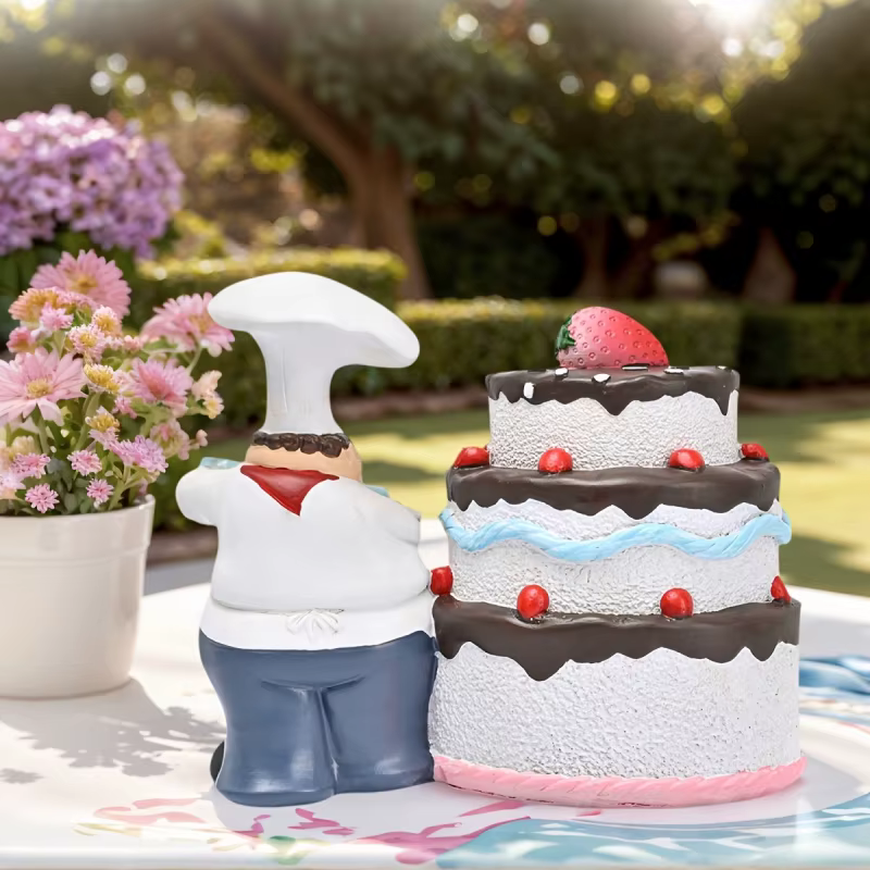 Statue de chef en crème, taille 12,8 cm/5,04 pouces, sculpture exquise, décoration d'intérieur, convient pour la chambre à coucher, le salon