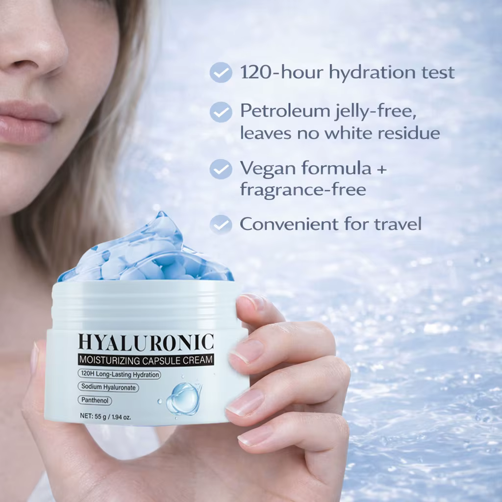 Crème en capsules à l'acide hyaluronique