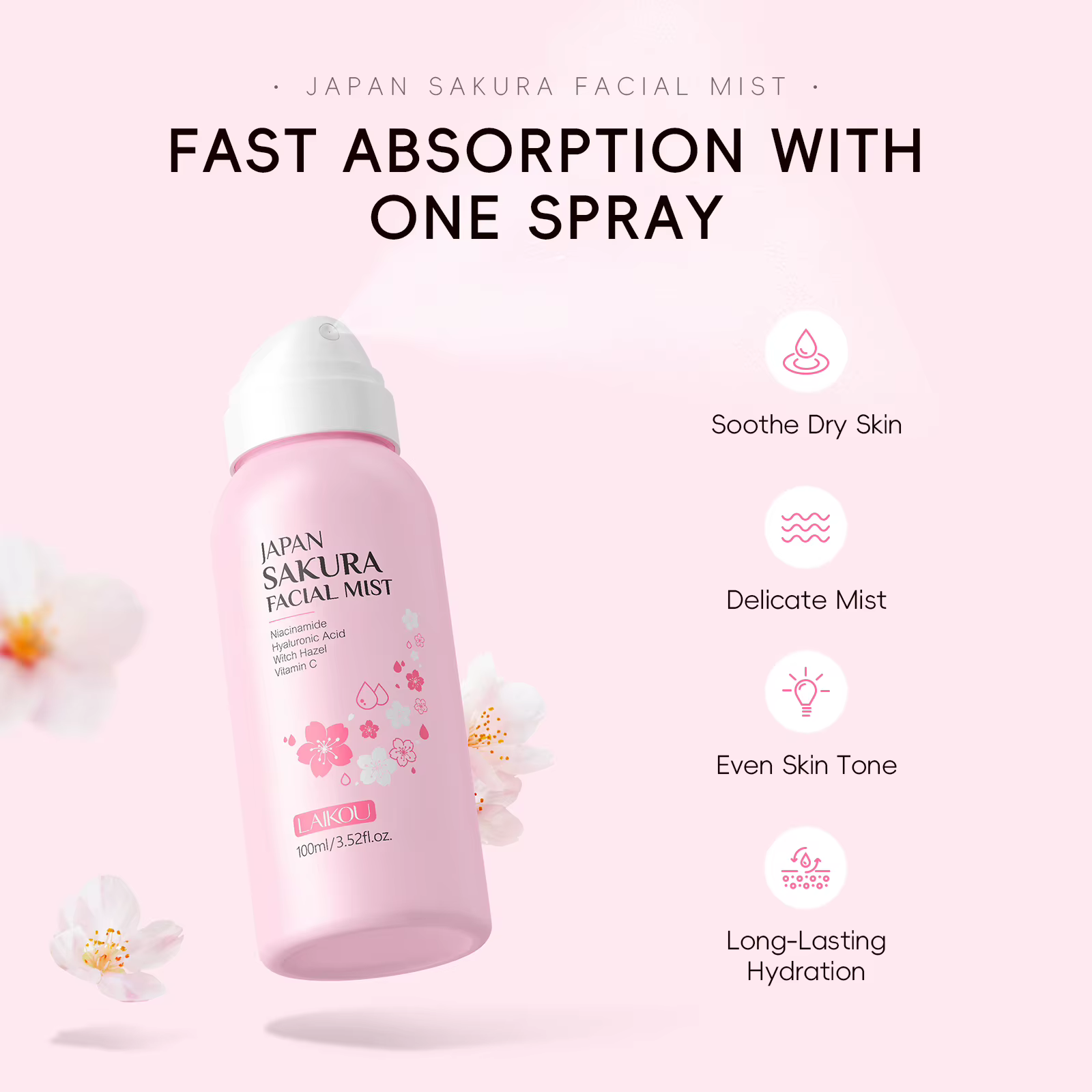 Brume faciale LAIKOU Japan Sakura 100ml