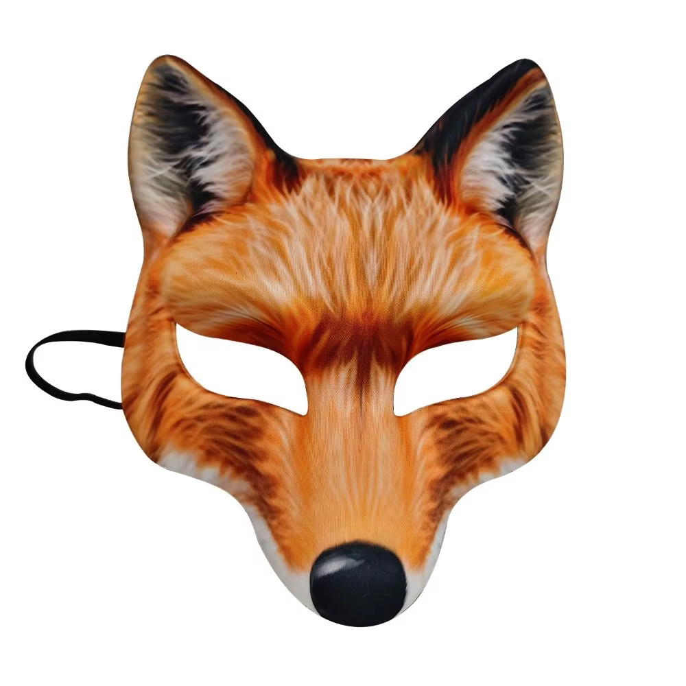 Masque de loup-garou drôle d'halloween, masque Husky Cosplay tigre EVA, accessoires de fête à bretelles élastiques, demi-masque unisexe
