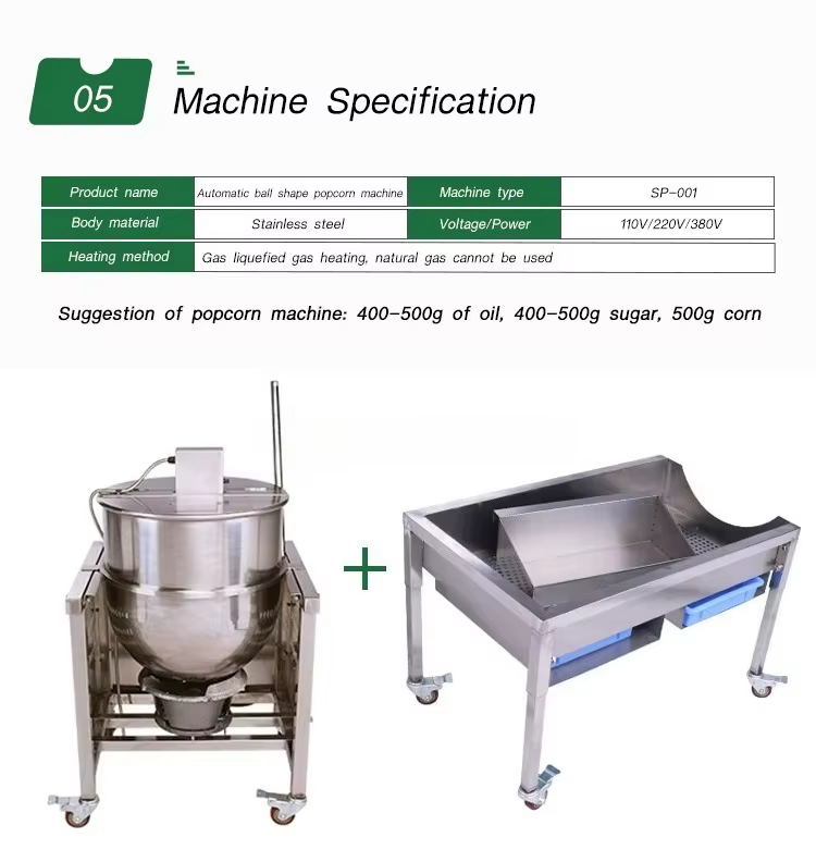 Machine à faire des pop-corn au caramel, circulation uniforme de l'air chaud, fait fondre le caramel pour éviter une texture granuleuse au fini.