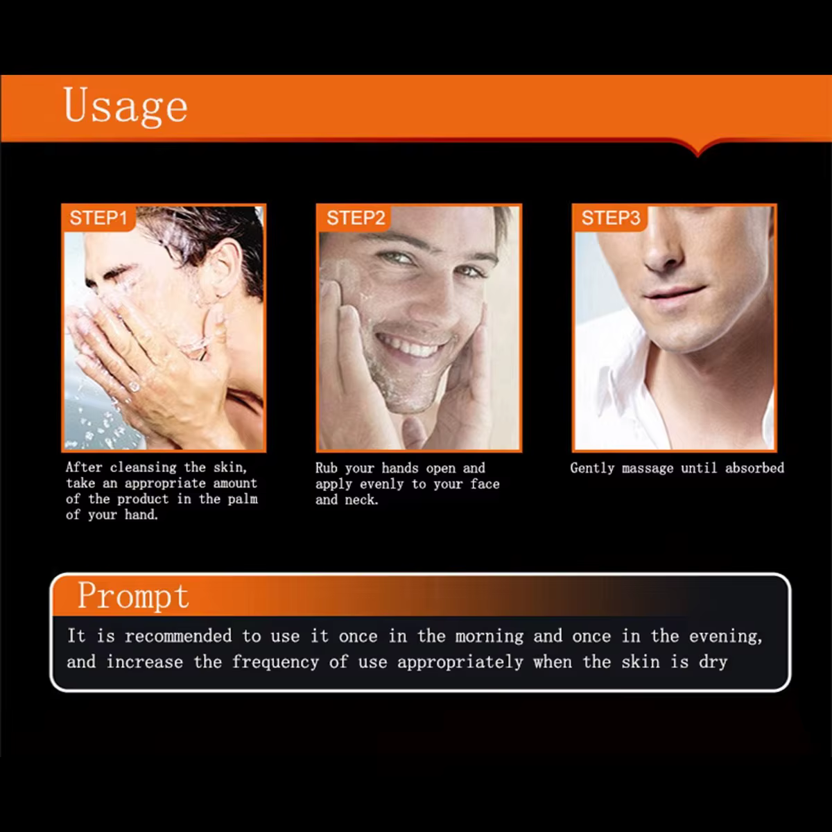 Contrôle de l'huile profonde pour hommes et crème hydratante pour le visage hydratant lissant les rides rétrécissement