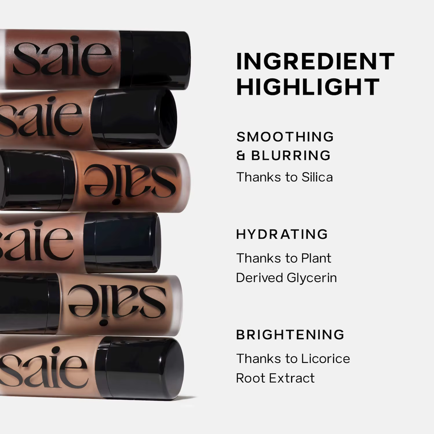 Saie – crème hydratante pour le visage, illuminateur liquide, crème de contouring, crème de contouring, éclat scintillant, illuminateur, maquillage facile à appliquer