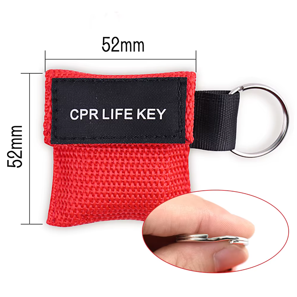 Masque de protection faciale CPR professionnel (1 à 10 pièces) – Outil de réanimation d'urgence avec porte-clés pour les premiers secours et le sauvetage en extérieur