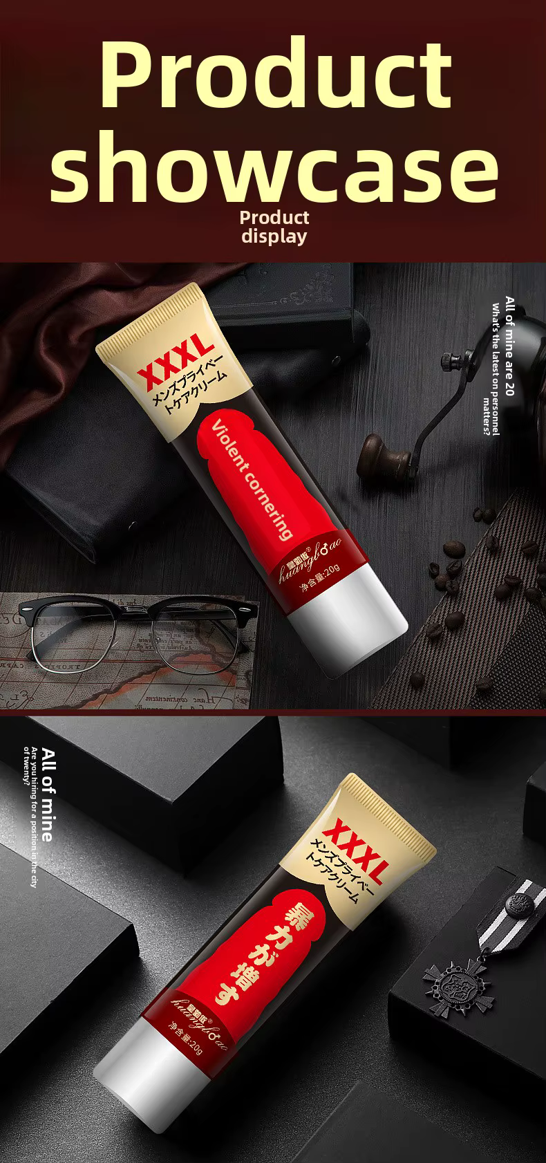 Crème de massage pour pénis à usage externe pour hommes XXXL, pour l'entraînement et l'amélioration, 20/30 ml, lubrifiant anal épais, accessoire sensuel pour adultes
