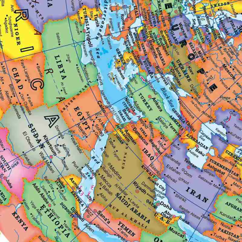 Globe éducatif pour l'enseignement, carte du monde anglaise HD avec 360, 1 pièce ° Rotation, outil d'apprentissage de la géographie de bureau standard
