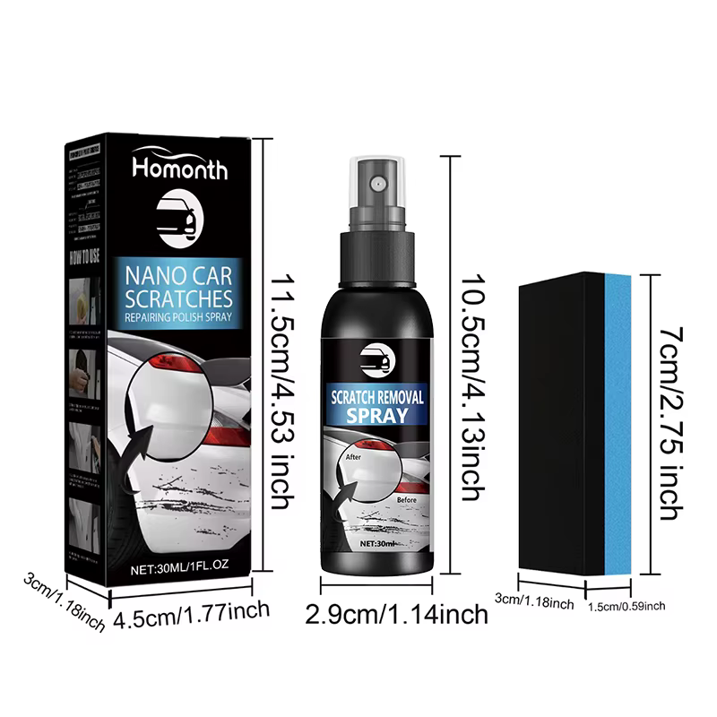 Spray anti-rayures pour voiture, nettoyant pour surfaces de voiture, pratique, simple et efficace