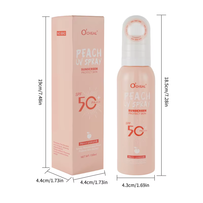 Spray solaire portable à la pêche SPF50 PA+++ | Protection