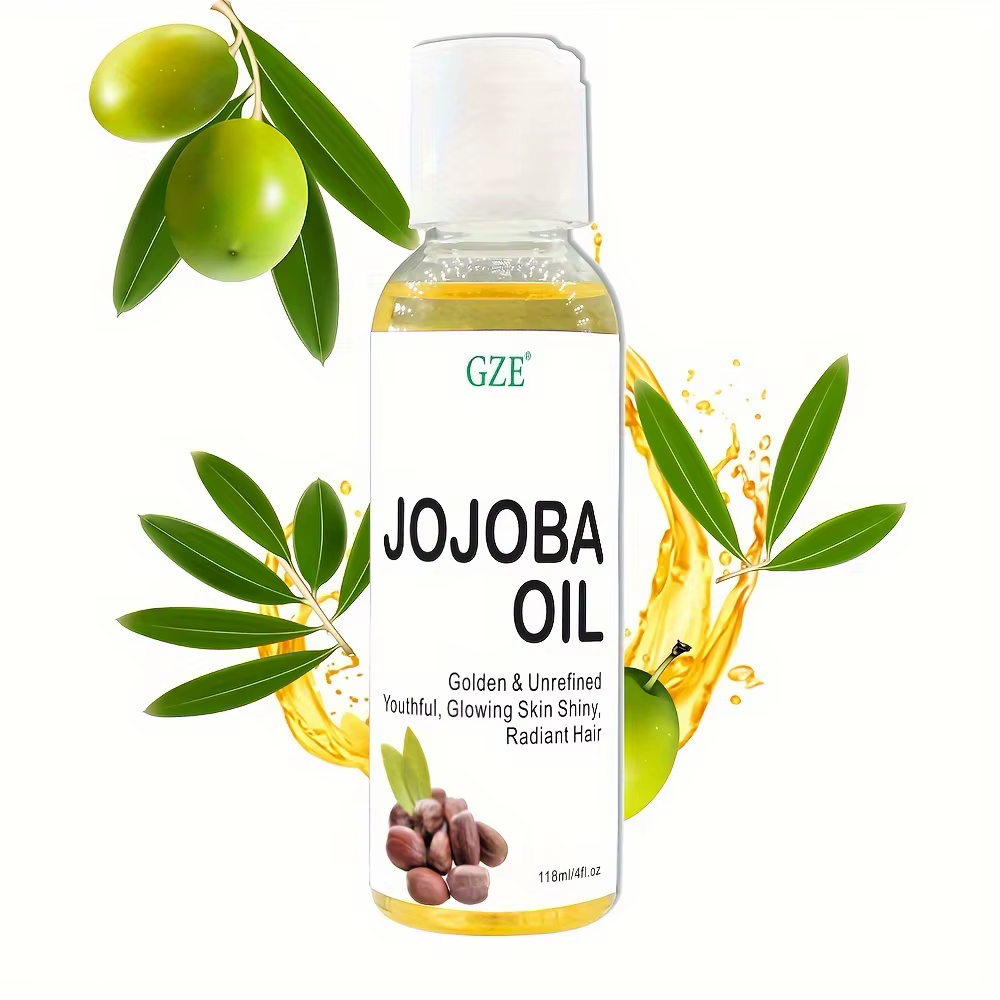Huile de jojoba biologique GZE, huile hydratante pure pour le visage, les cheveux, la peau et les ongles | Huile de transport naturelle sans hexane pressée à froid