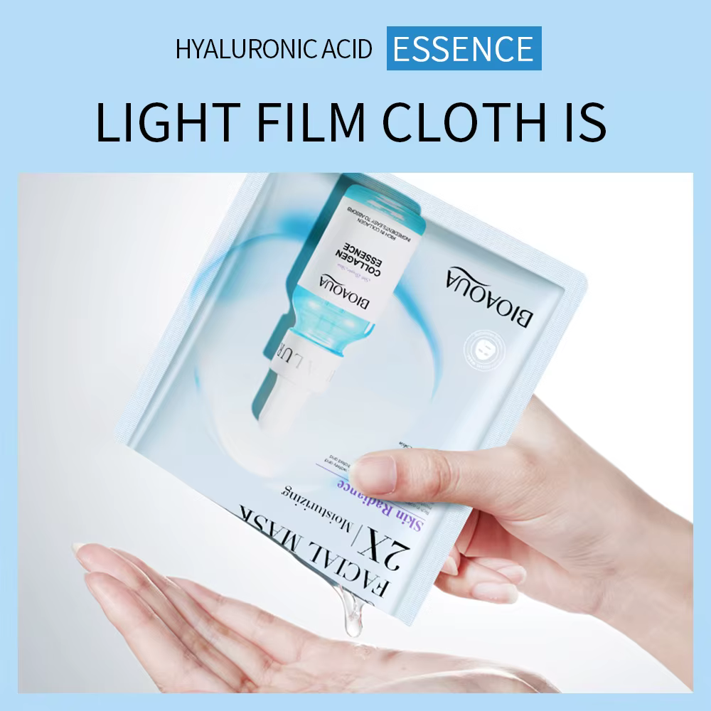 20 pièces BIOAQUA Centella collagène masque pour le visage hydratant rafraîchissant feuille masques acide hyaluronique