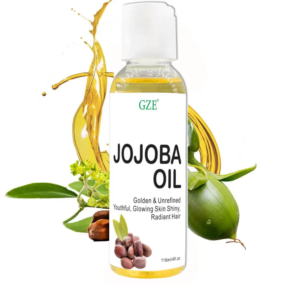 Huile de jojoba biologique GZE, huile hydratante pure pour le visage, les cheveux, la peau et les ongles | Huile de transport naturelle sans hexane pressée à froid