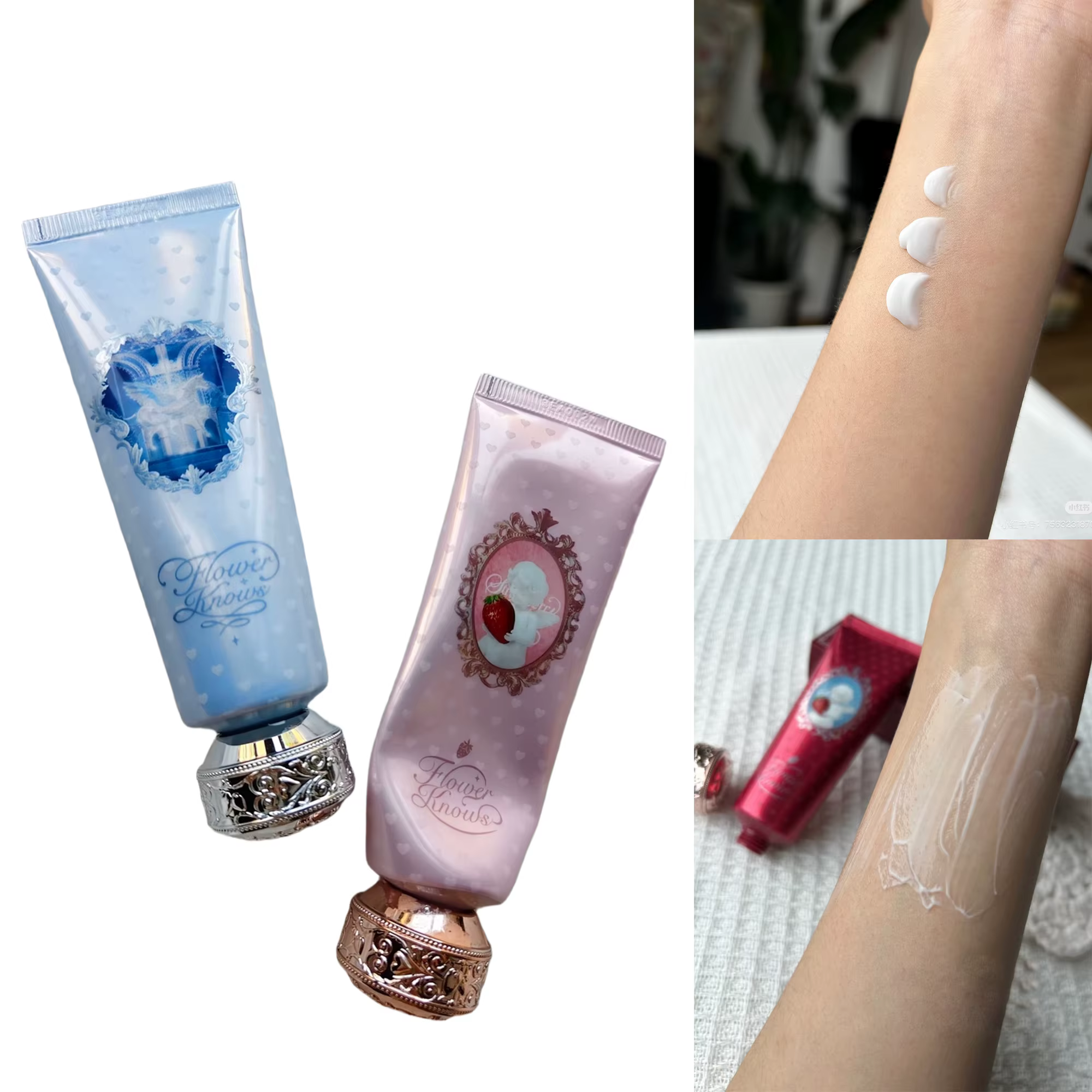 Flower Knows Christmas Limited Crème pour les mains parfumée Fraise Cupidon Collection Hydratant