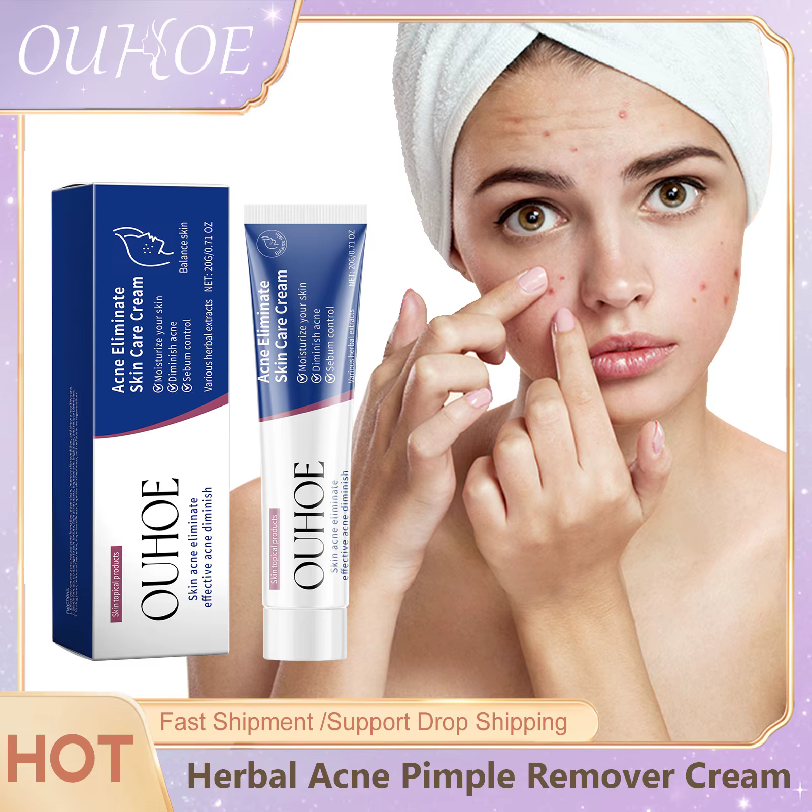 Crème de traitement de l'acné pour le visage