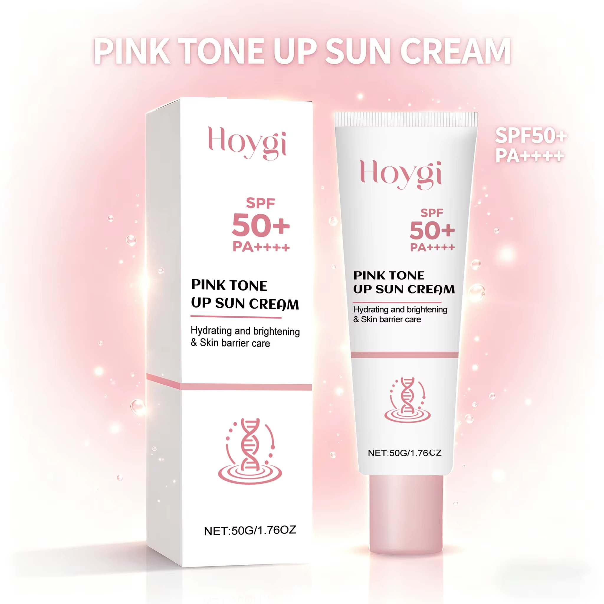 Crème solaire tonifiante rose SPF50+ PA+++ Protection UV éclaircissante