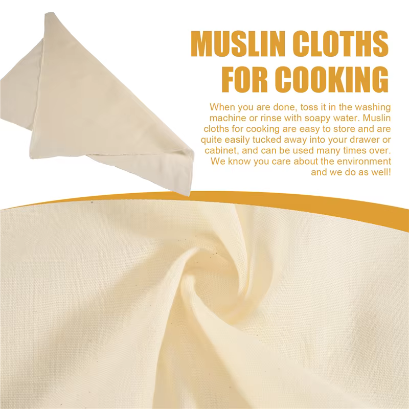 Chiffons en mousseline pour la cuisson, chiffons à fromage non blanchis, chiffons à fromage en coton réutilisables et lavables pour égoûter-AT64