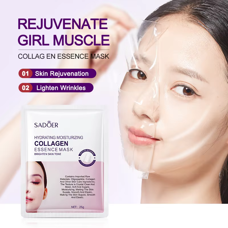 Masque facial anti-rides au collagène