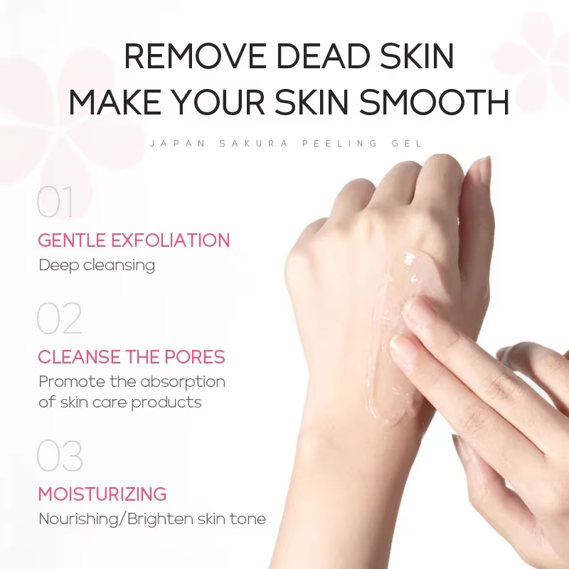 LAIKOU Sakura Peeling Gel Exfoliation du visage nettoie les Pores hydratant contrôle de l'huile 60g