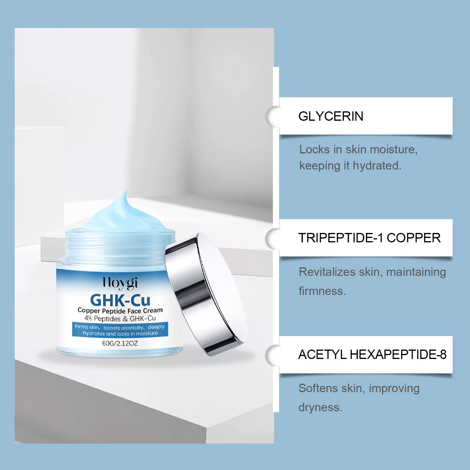 Ensemble Crème et Sérum Visage au Cuivre Peptidique – Soin Raffermissant