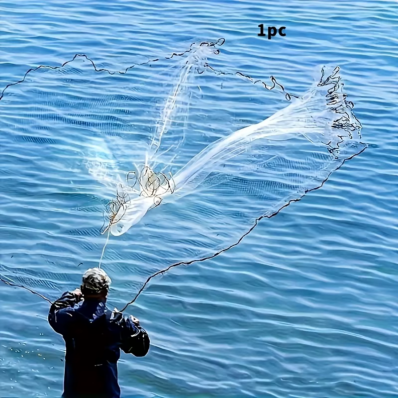 Filet flottant robuste, grande couverture, capture et libération sans dommages. Nylon léger pour lac/rivière/étang/bateau.