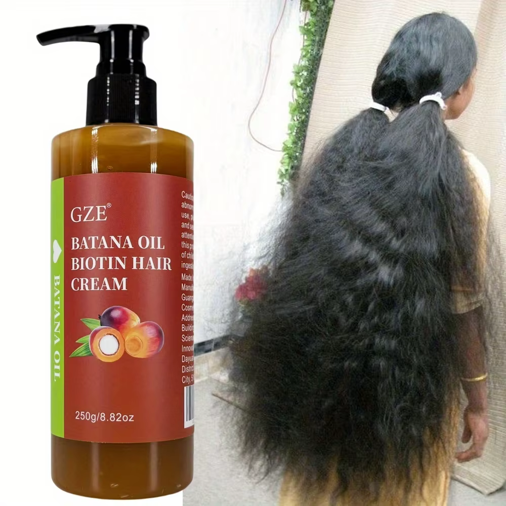 GZE Batana huile biotine crème capillaire cheveux forts Anti-rupture réparation pointes fourchues soyeux