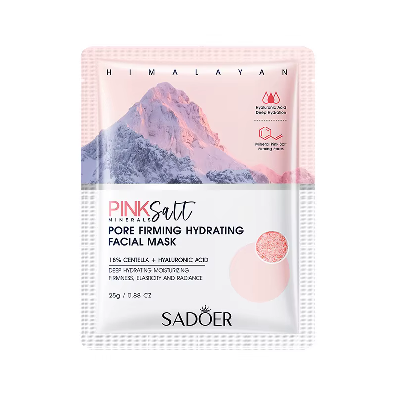 5 pièces SADOER himalayen rose sel masque pour le visage hydratant éclaircissant raffermissant