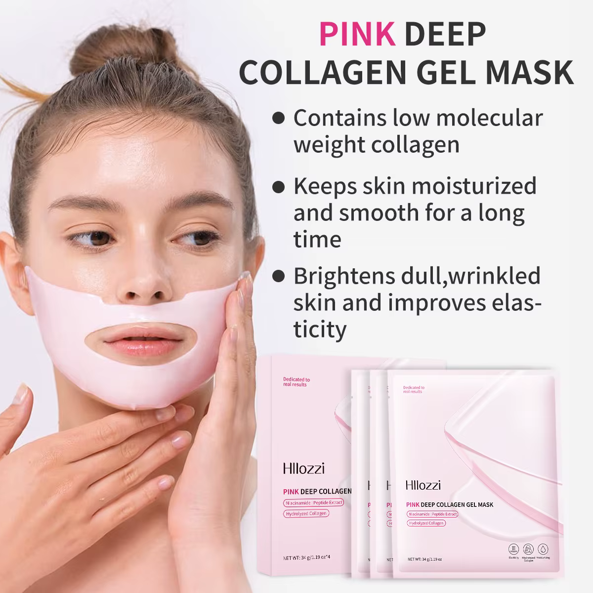Masque en gel de collagène rose