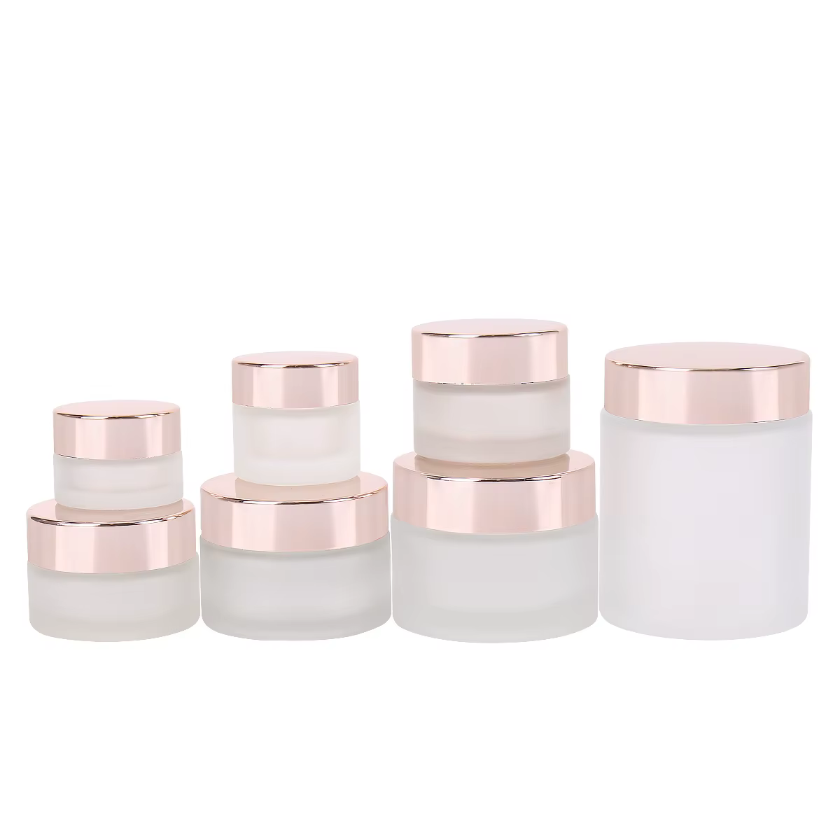 Récipient d'emballage cosmétique HI avec couvercle en or rose
