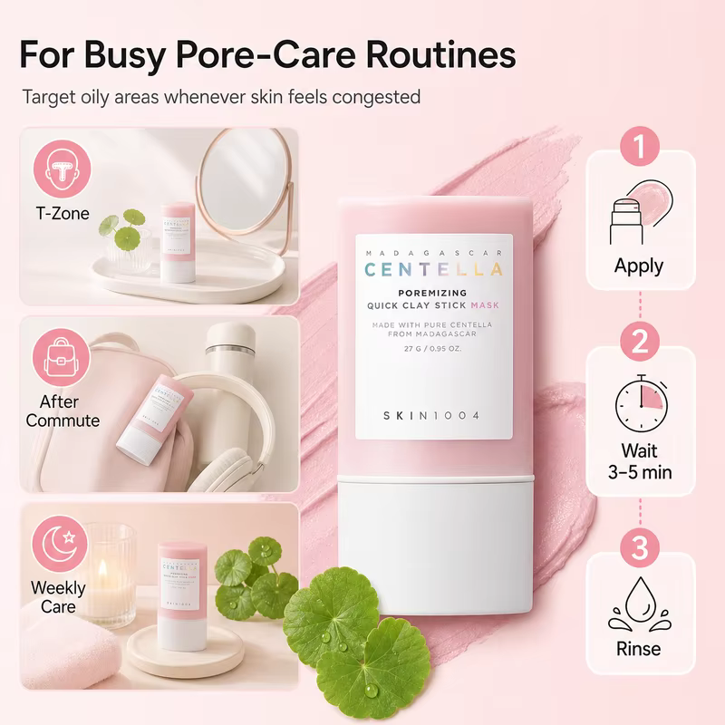 Masque en stick à l'argile Centella Poremizing pour soins de la peau coréens