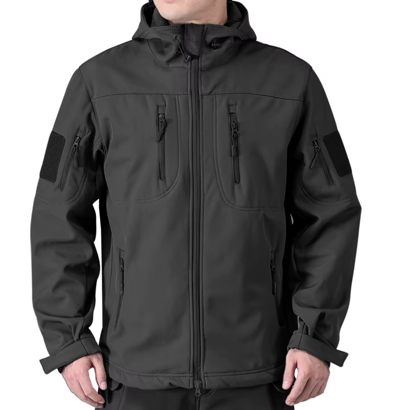 Veste à capuche coupe-vent en peau de requin pour homme, nouvelle veste tactique militaire kaki, veste softshell zippée pour homme, idéale pour l'escalade en plein air