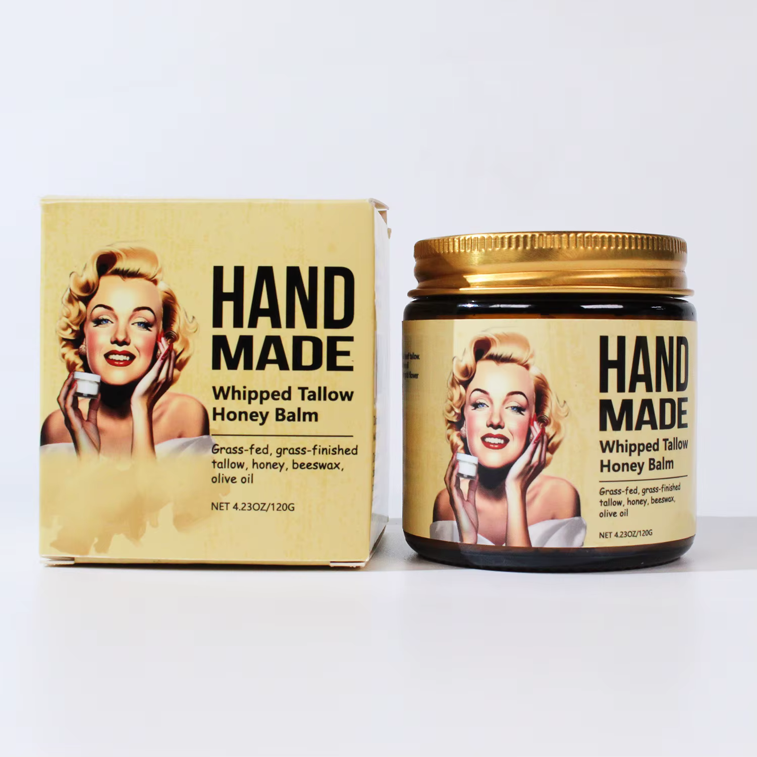 Crème Visage Fouettée au Suif et au Miel Faite Main ENVISHA – Hydratante