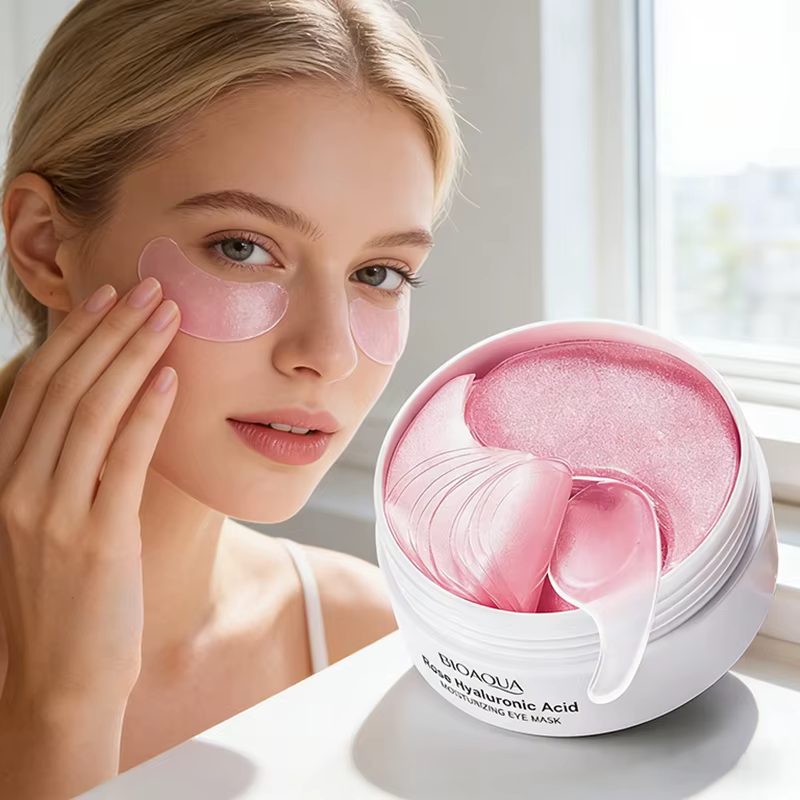 60 pièces BIOAQUA Rose acide hyaluronique masque pour les yeux Anti cernes sacs