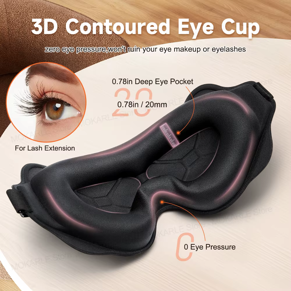 Masque de sommeil 3D bloquant la lumière
