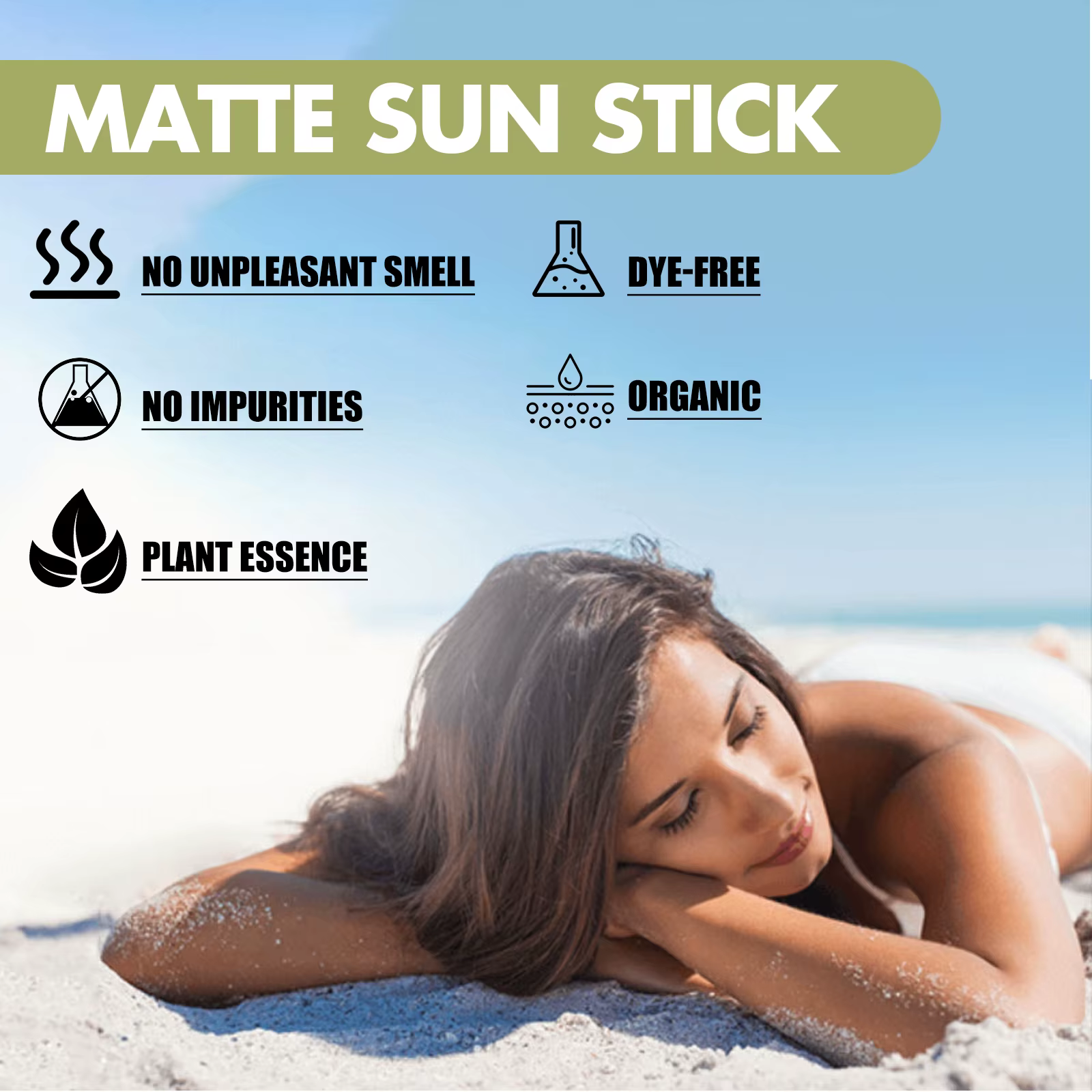 Bâton solaire mat Protection UV et crème hydratante éclaircissante pour le visage Non grasse SPF 50 +