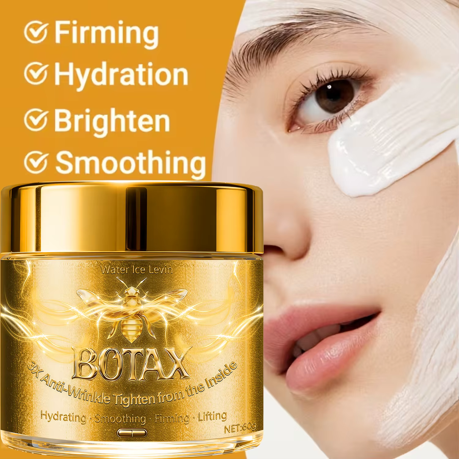 Crème visage anti-âge au venin d'abeille avec acide hyaluronique et rétinol