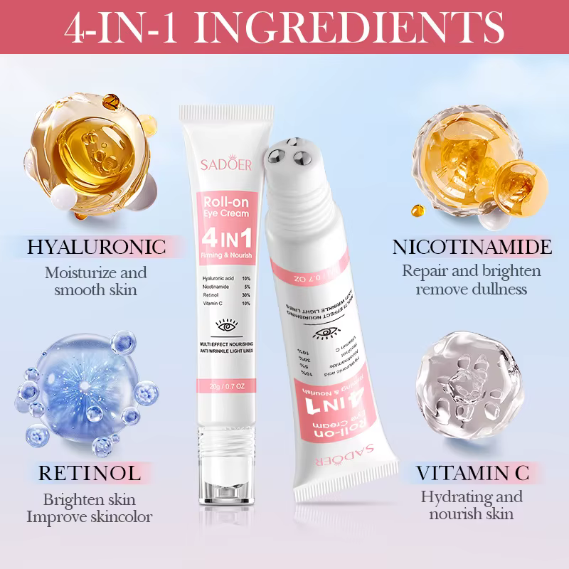 SADOER 4in1 crème hydratante à rouler pour les yeux Anti cernes sacs