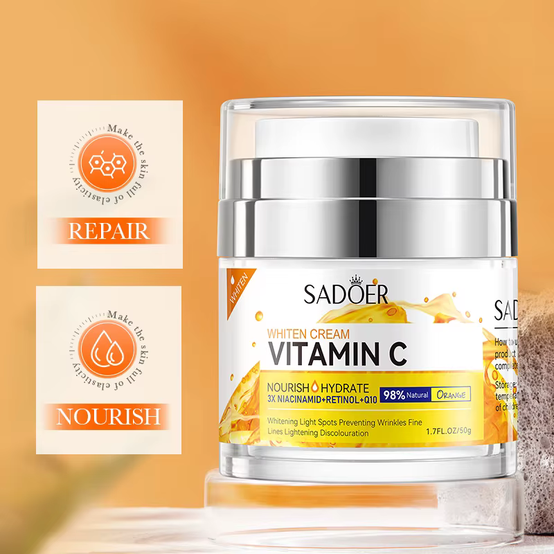 SADOER vitamine C collagène crème pour le visage Anti-rides hydratant blanchissant
