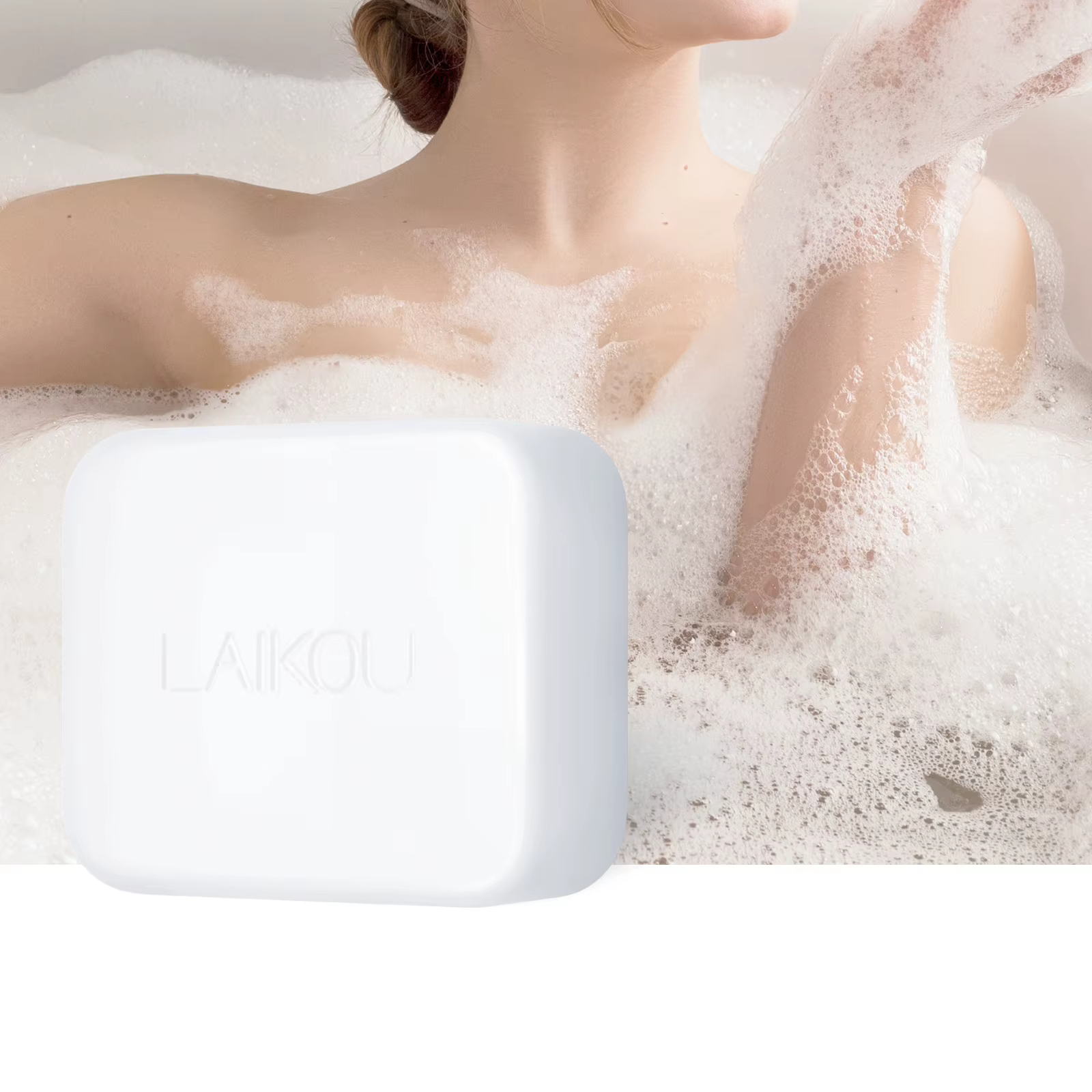 LAIKOU 110g Savon nourrissant au lait nettoyant doux formule non sèche pour peaux douces et lisses