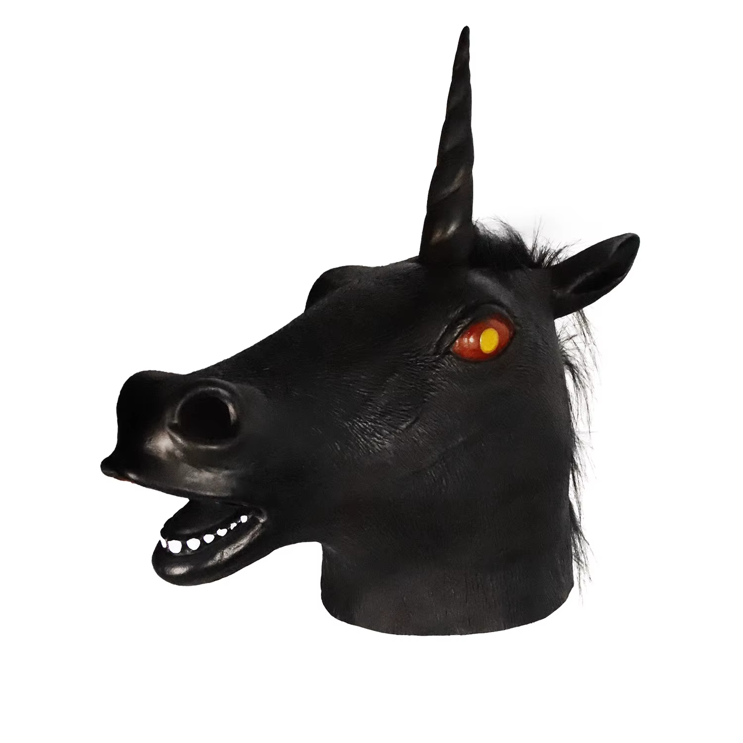 Masque de tête de licorne pour adultes, masque de costume de licorne en latex naturel pour les fêtes d'Halloween et le cosplay