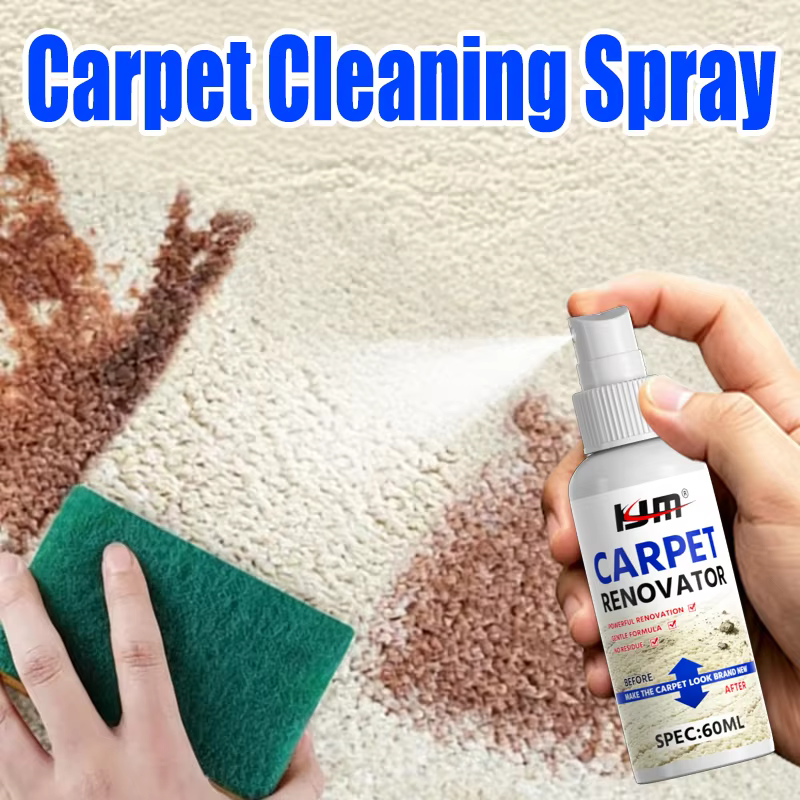 KJM Spray Détachant Sans Rinçage pour Tapis, Tissus, Canapés, Coussins, Urine d'Animaux, Graisse, Poussière, Nettoyage en Profondeur pour Cuir et Tissus d'Ameublement Automobile