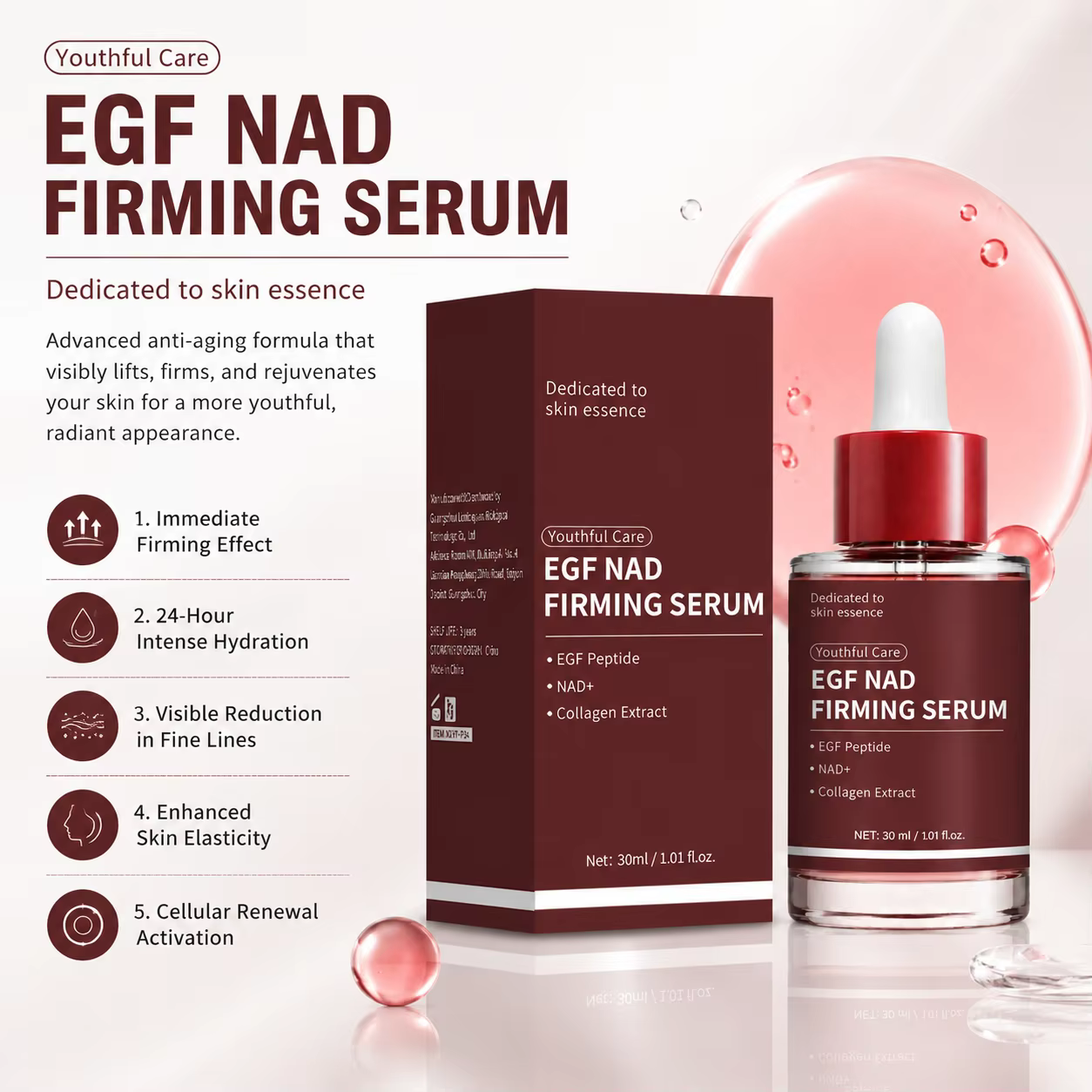 Sérum raffermissant NAD EGF pour femmes