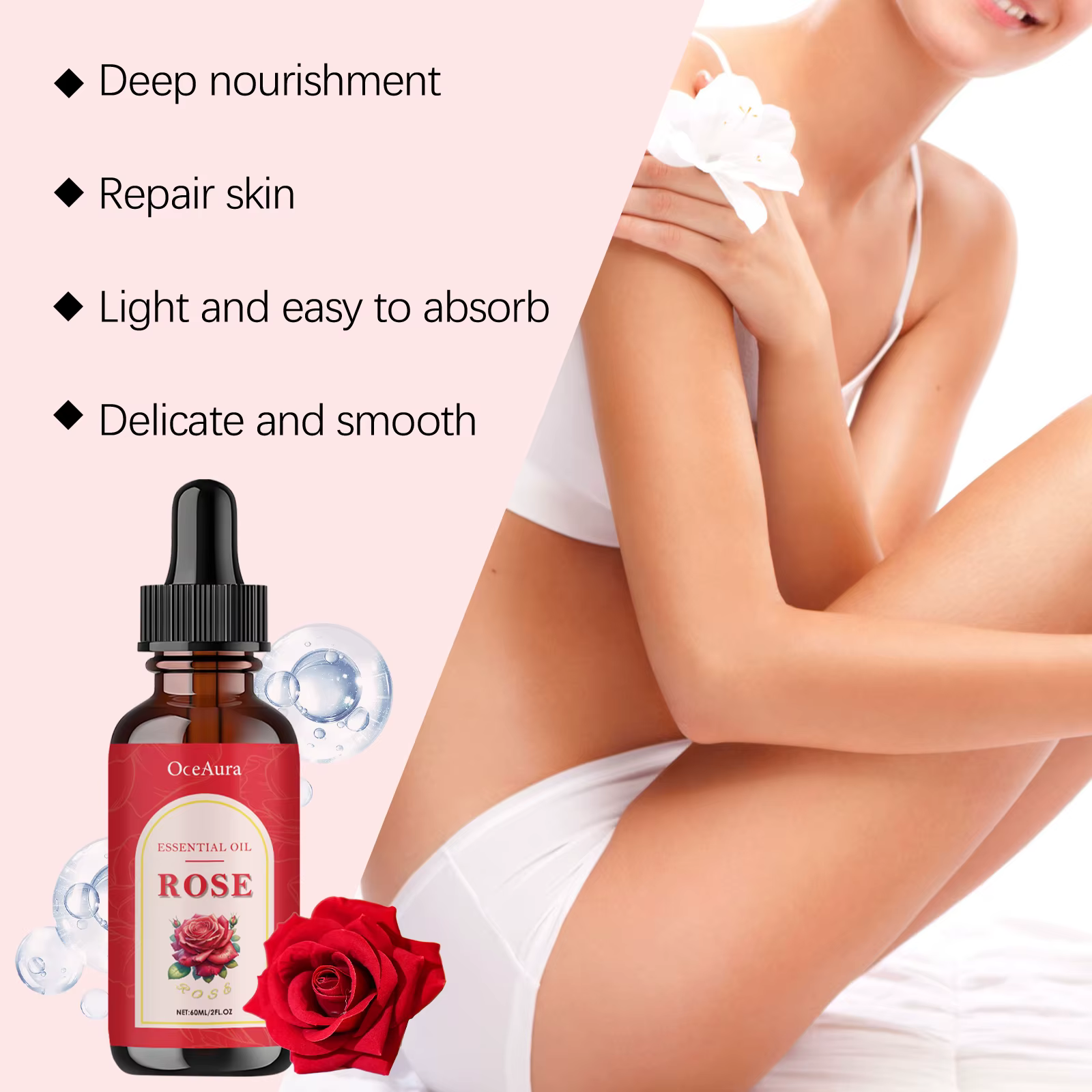 Huile essentielle de Rose nourrissante