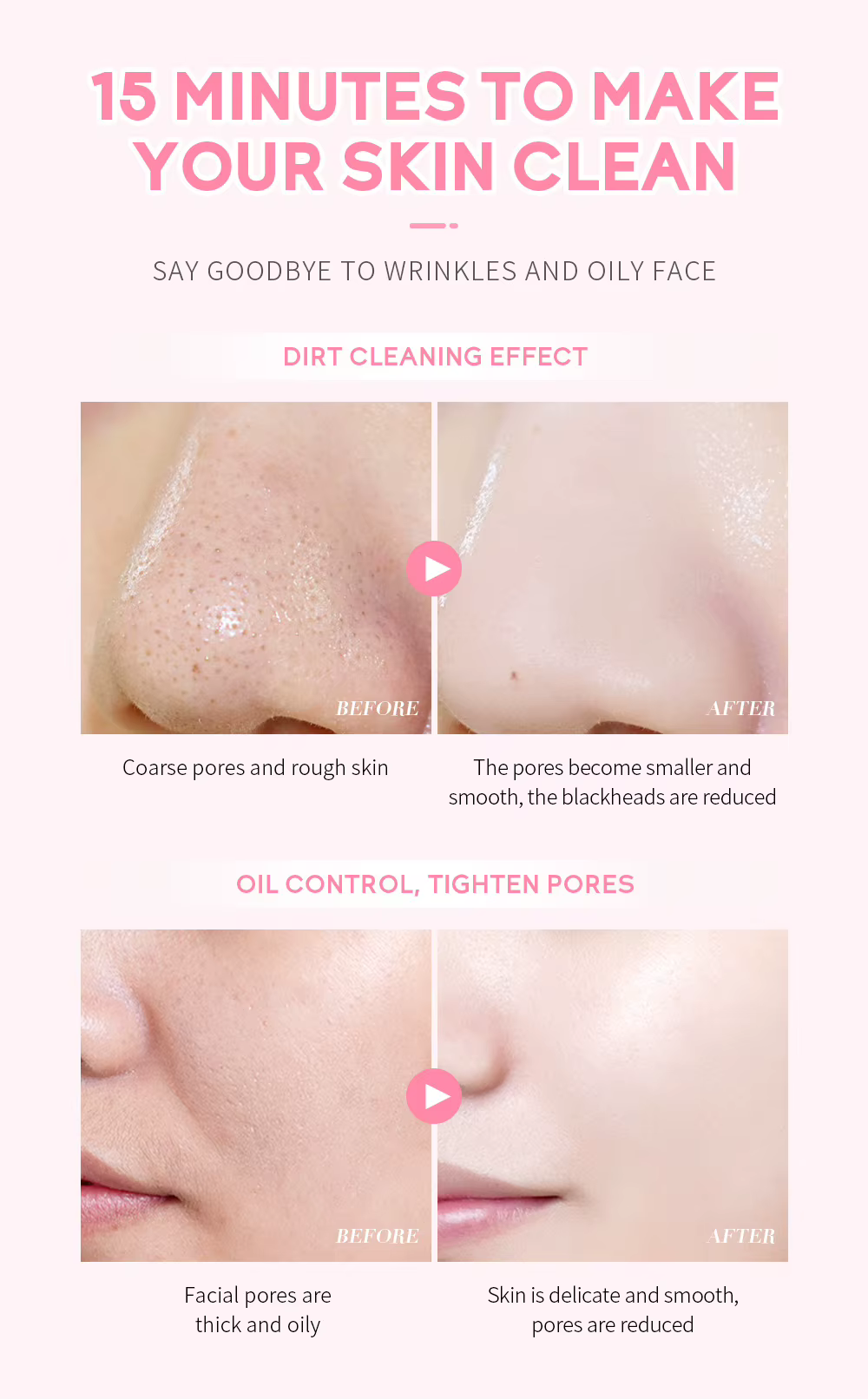 Masque à l'argile de cerisier LAIKOU 25g/90g Nettoyage en profondeur Contrôle du sébum Élimination des points noirs Hydratant Éclaircissant Soin de la peau du visage